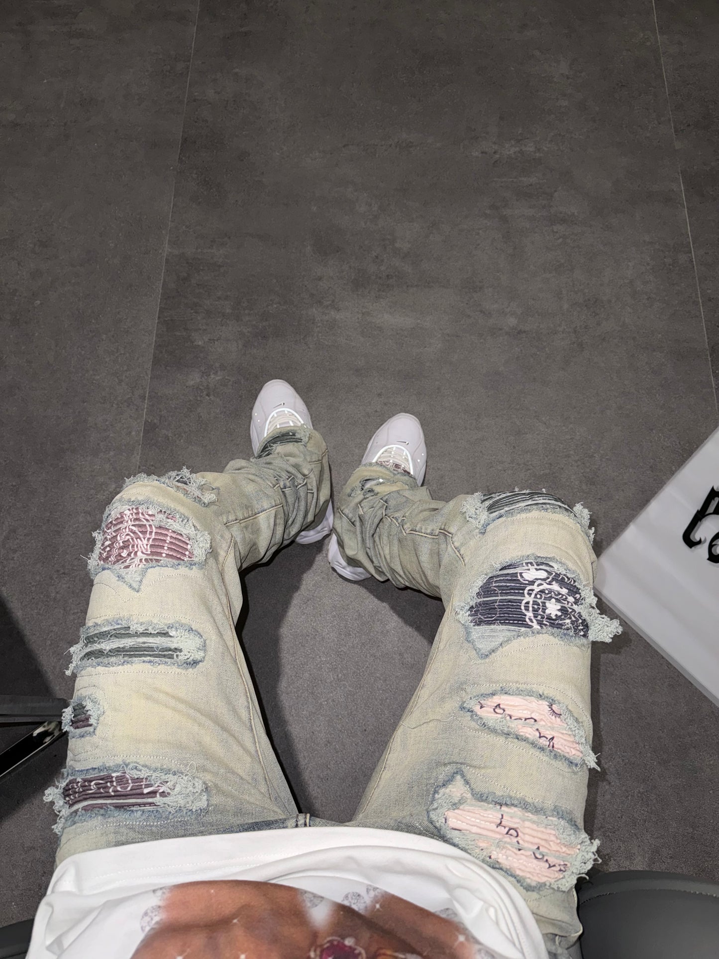 Stacked Full Bandana Grey Denim