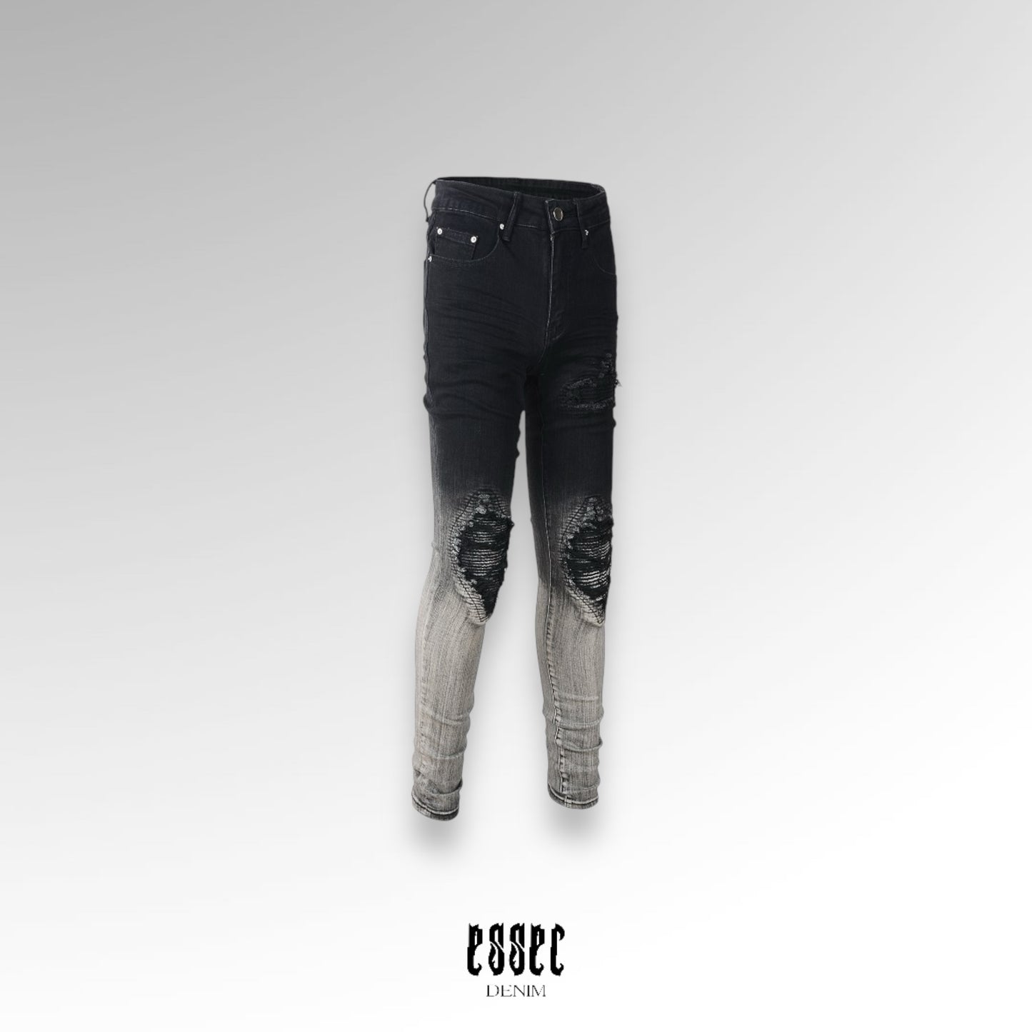 Black Grey Gradient Denim