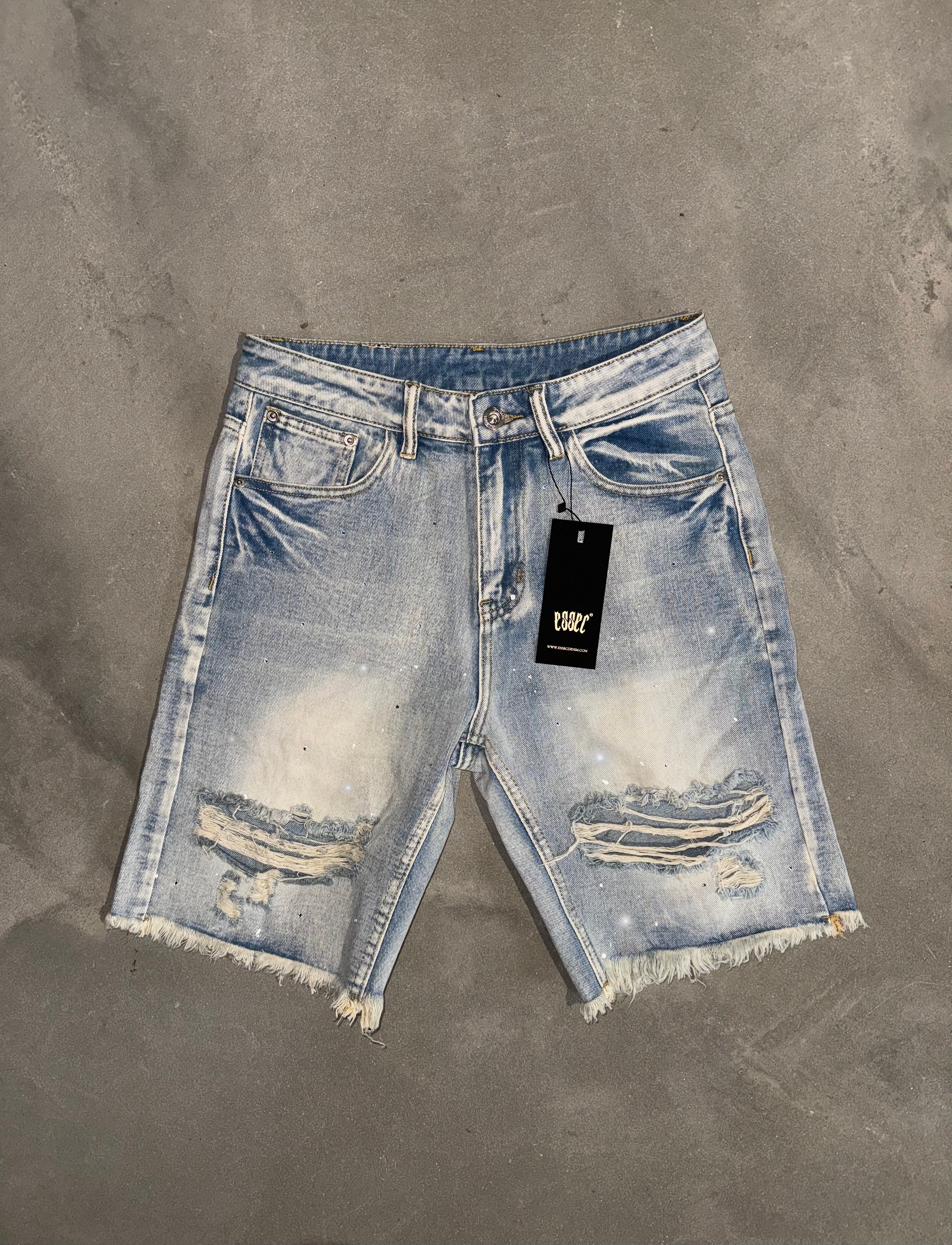 Essec Blue Rhinestone Shorts