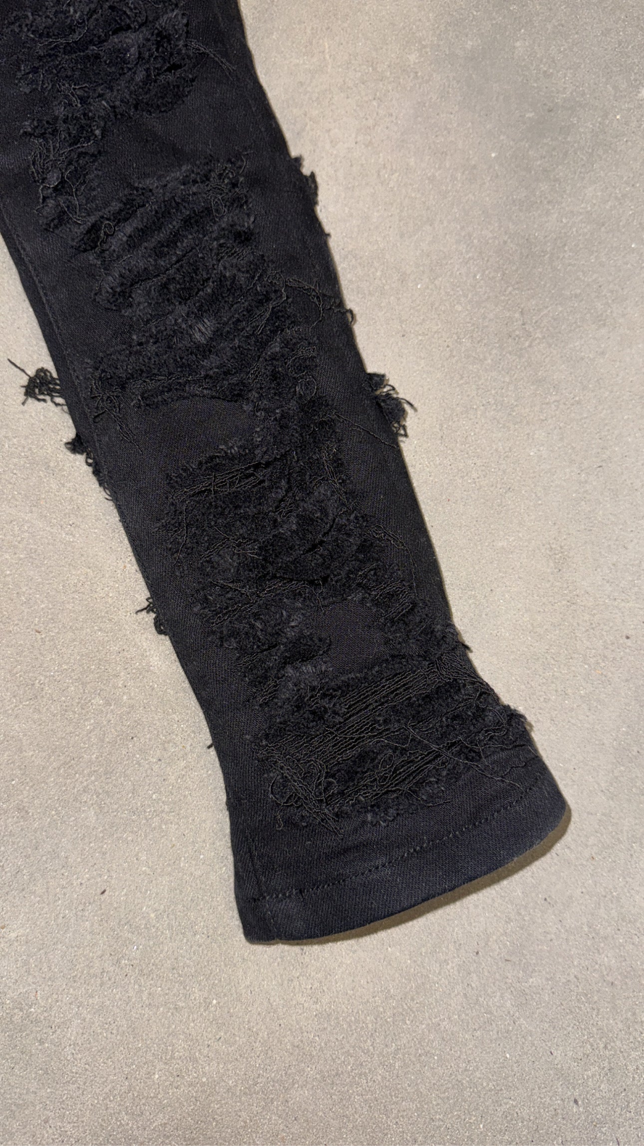 Full Black Distressed Denim