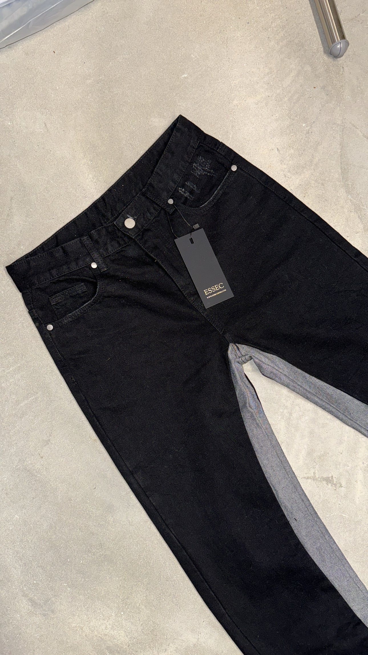 Flared Black Grey Denim