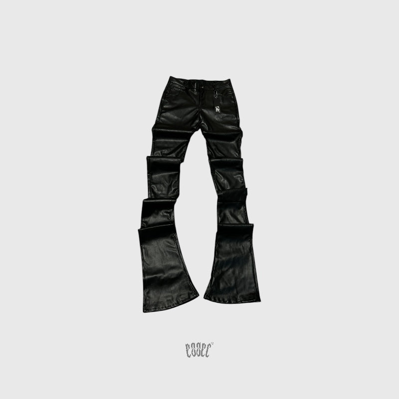 Stacked Black Leather