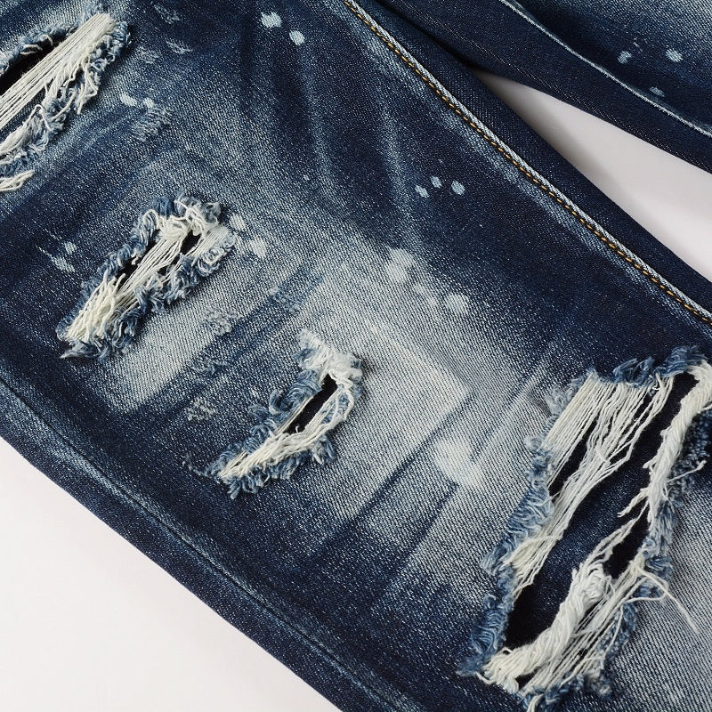 Luxury Distressed Blue Denim