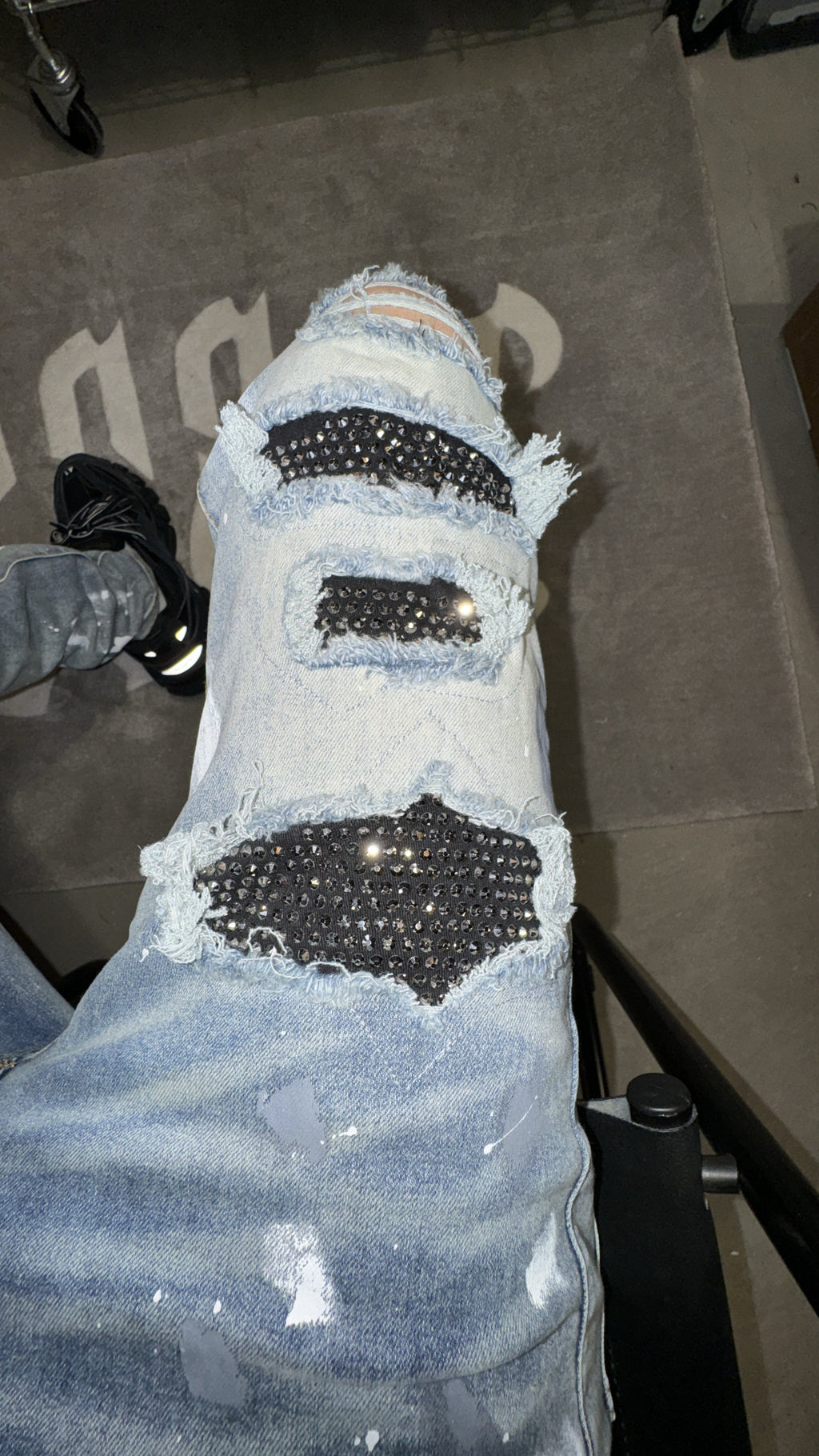 Distressed vvs blue Denim