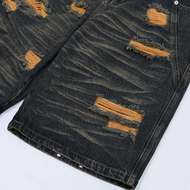 Denim Distressed Shorts Dirty Wash