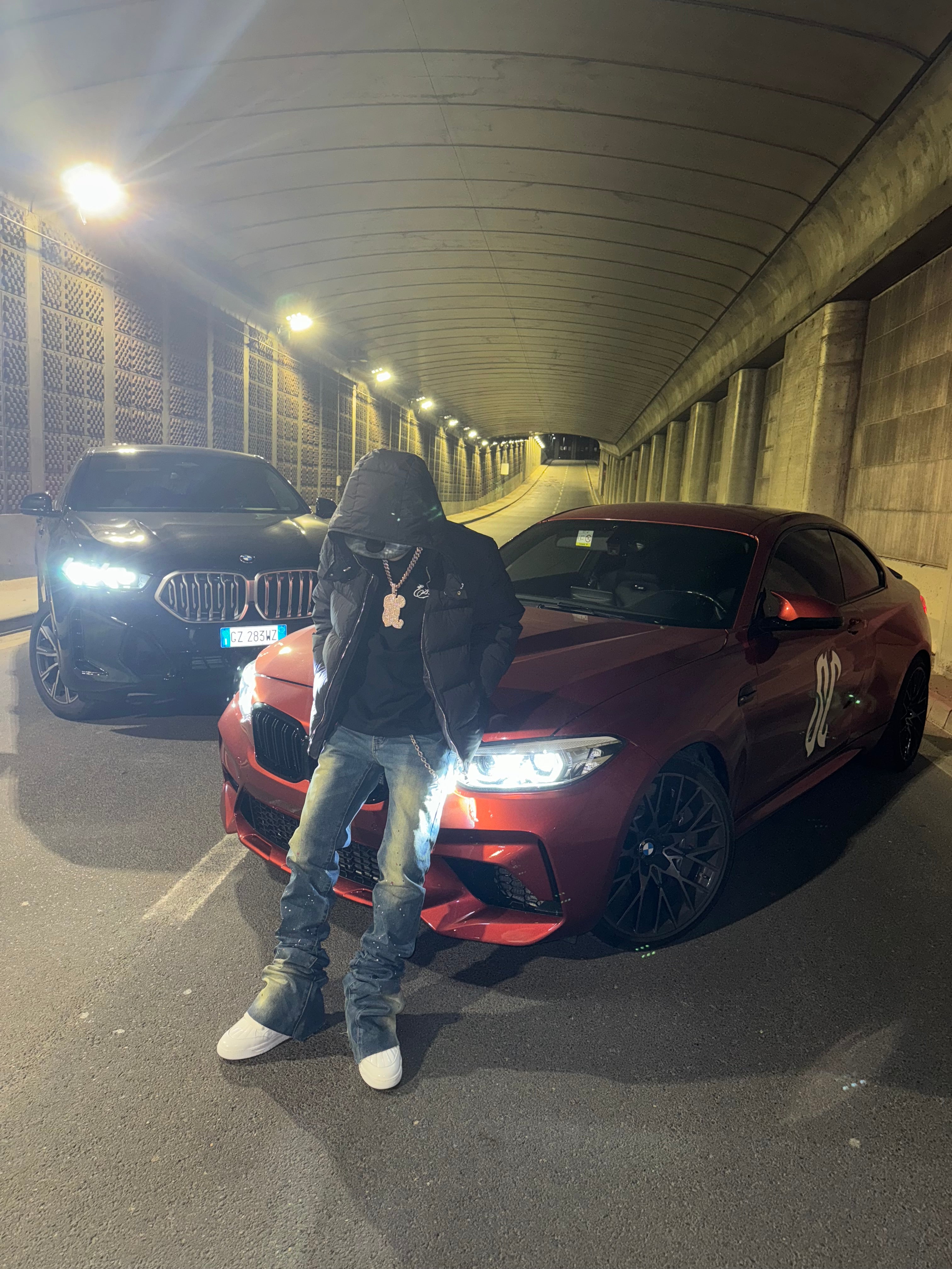 Stacked Dark Blue Painted Denim