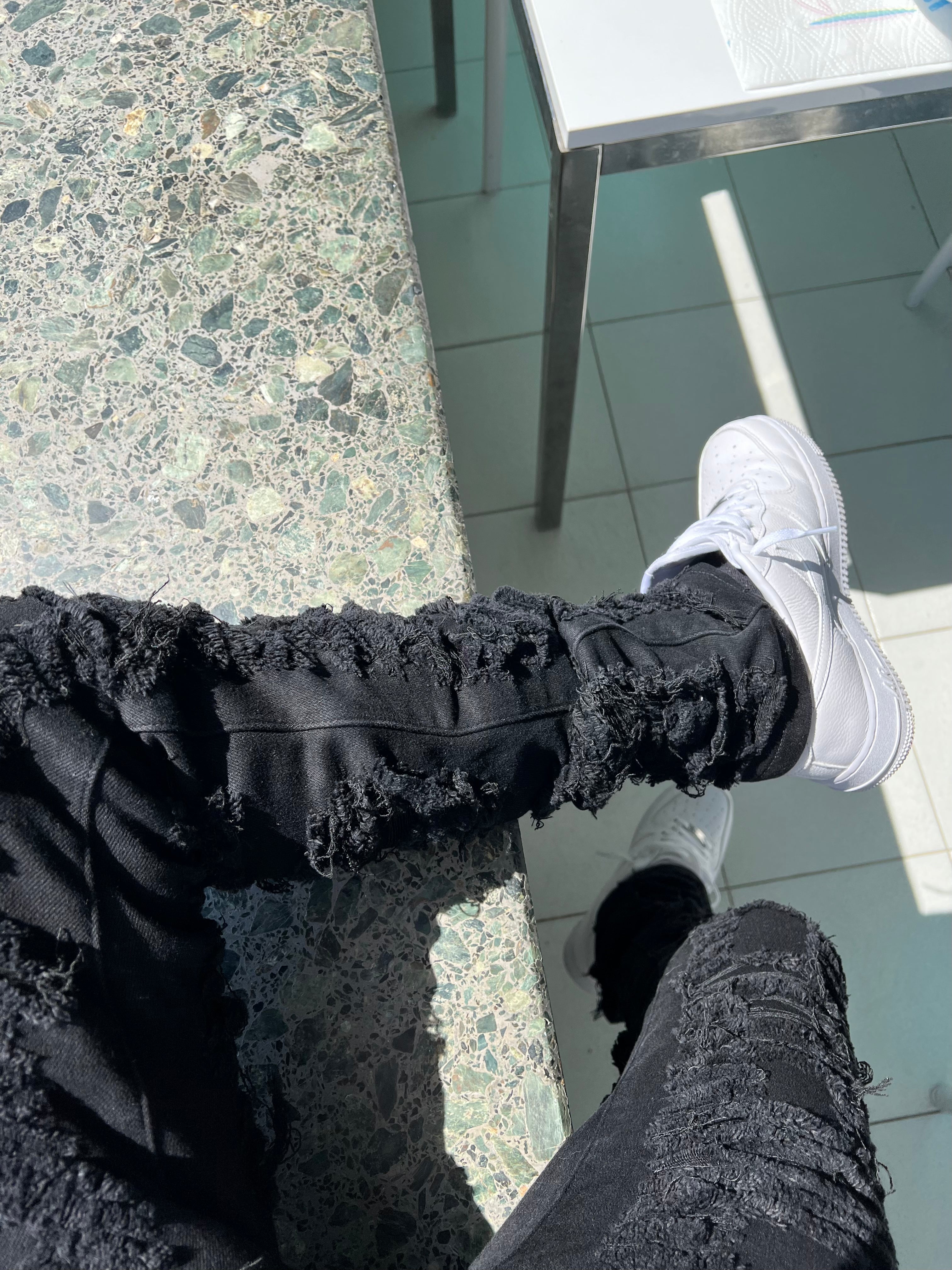 Full Black Distressed Denim