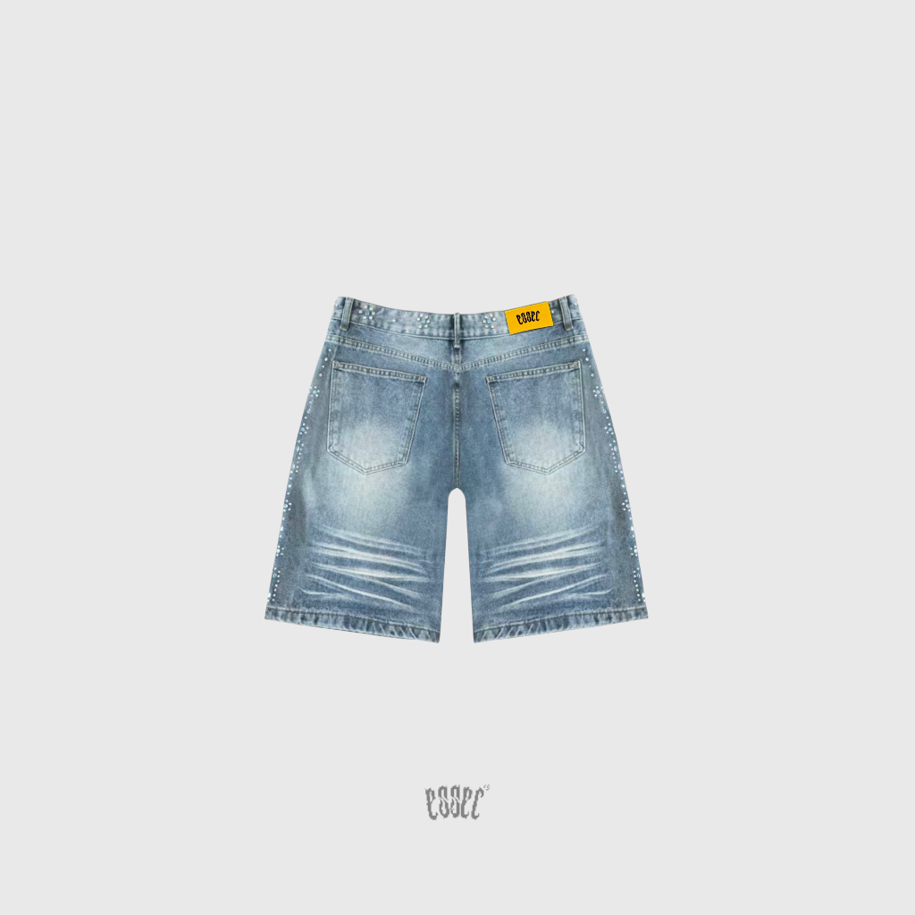 Blue Rhinestone Short