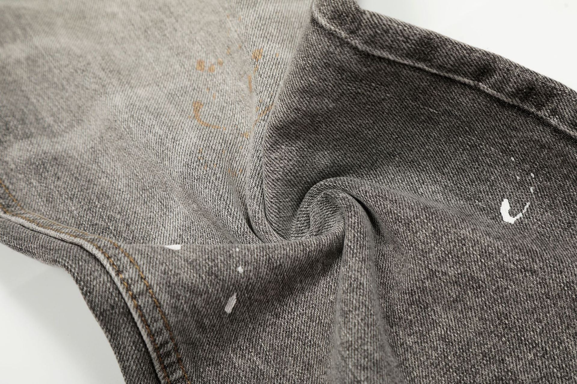 Grey Painted Baggy Denim