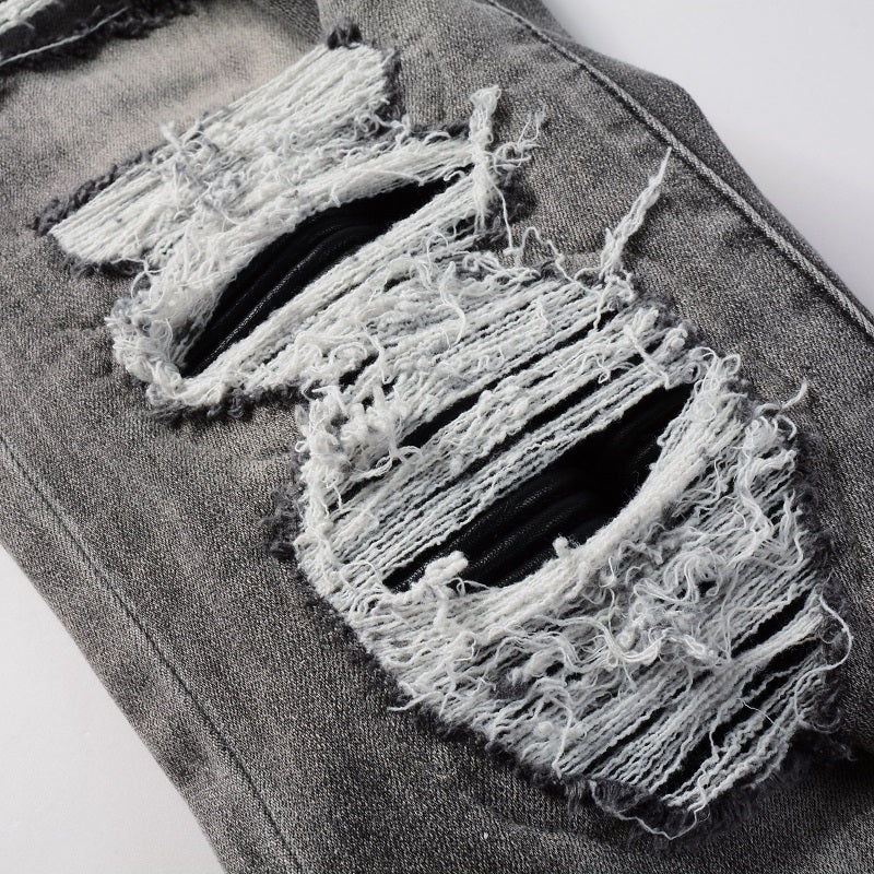 Grey Distressed Denim