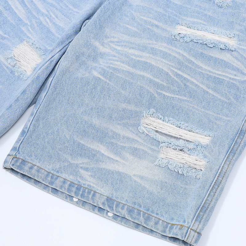 Denim Distressed Shorts Blue