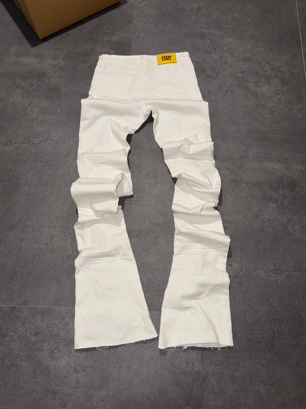 Stacked White Ripped Denim