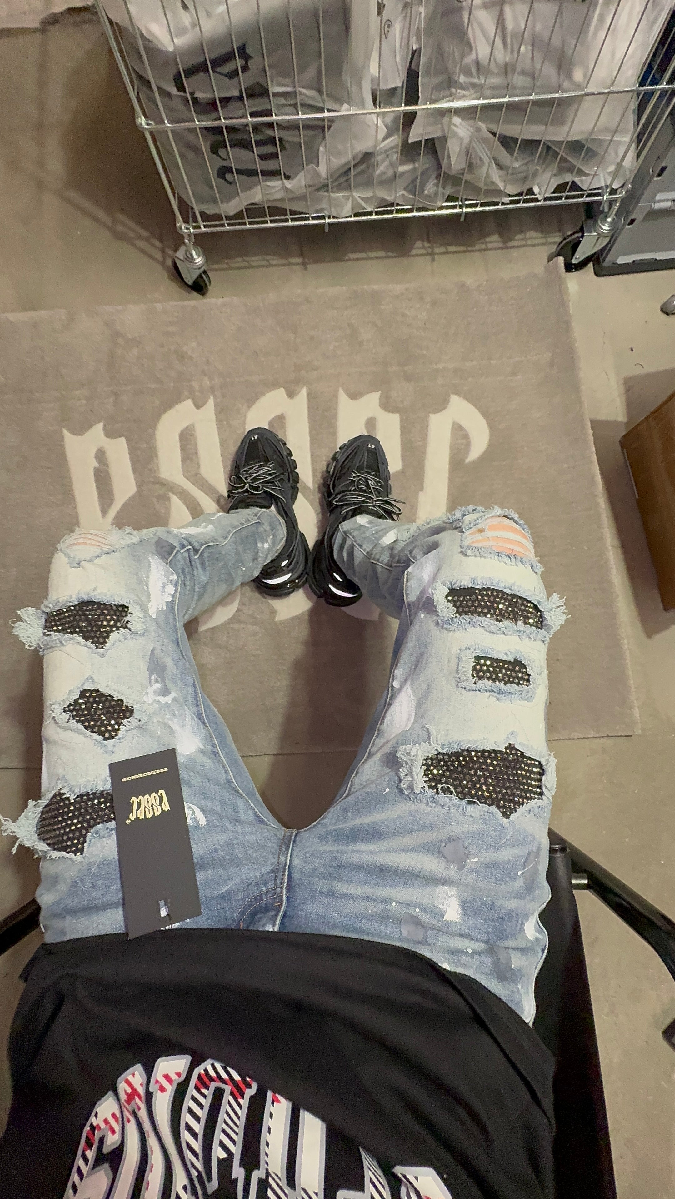 Distressed vvs blue Denim