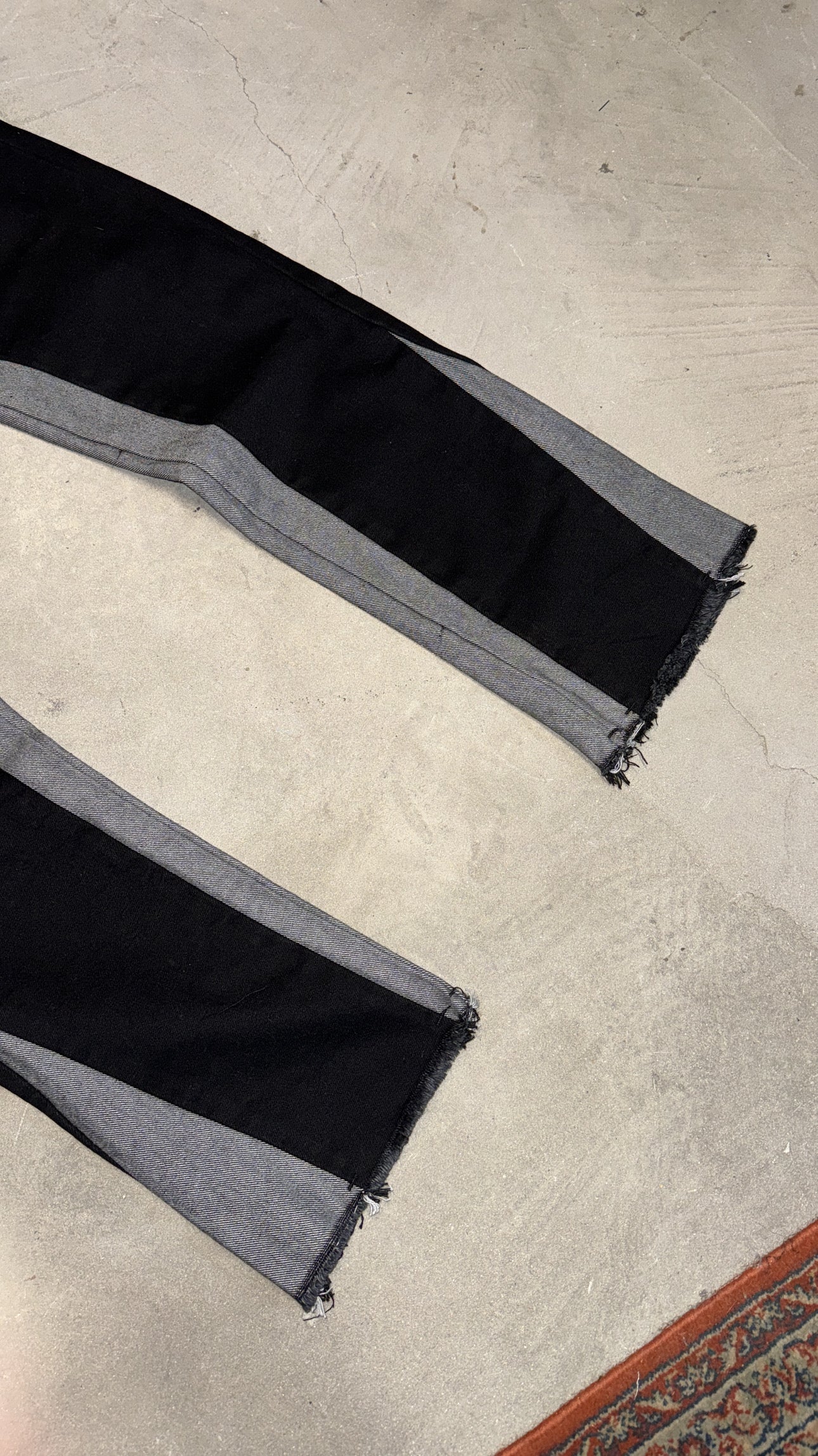 Flared Black Grey Denim