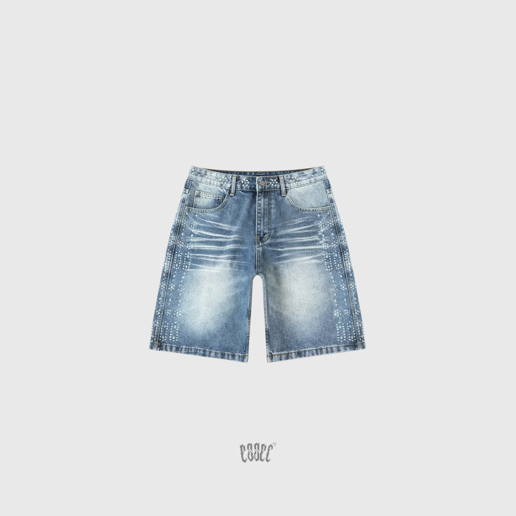 Blue Rhinestone Short