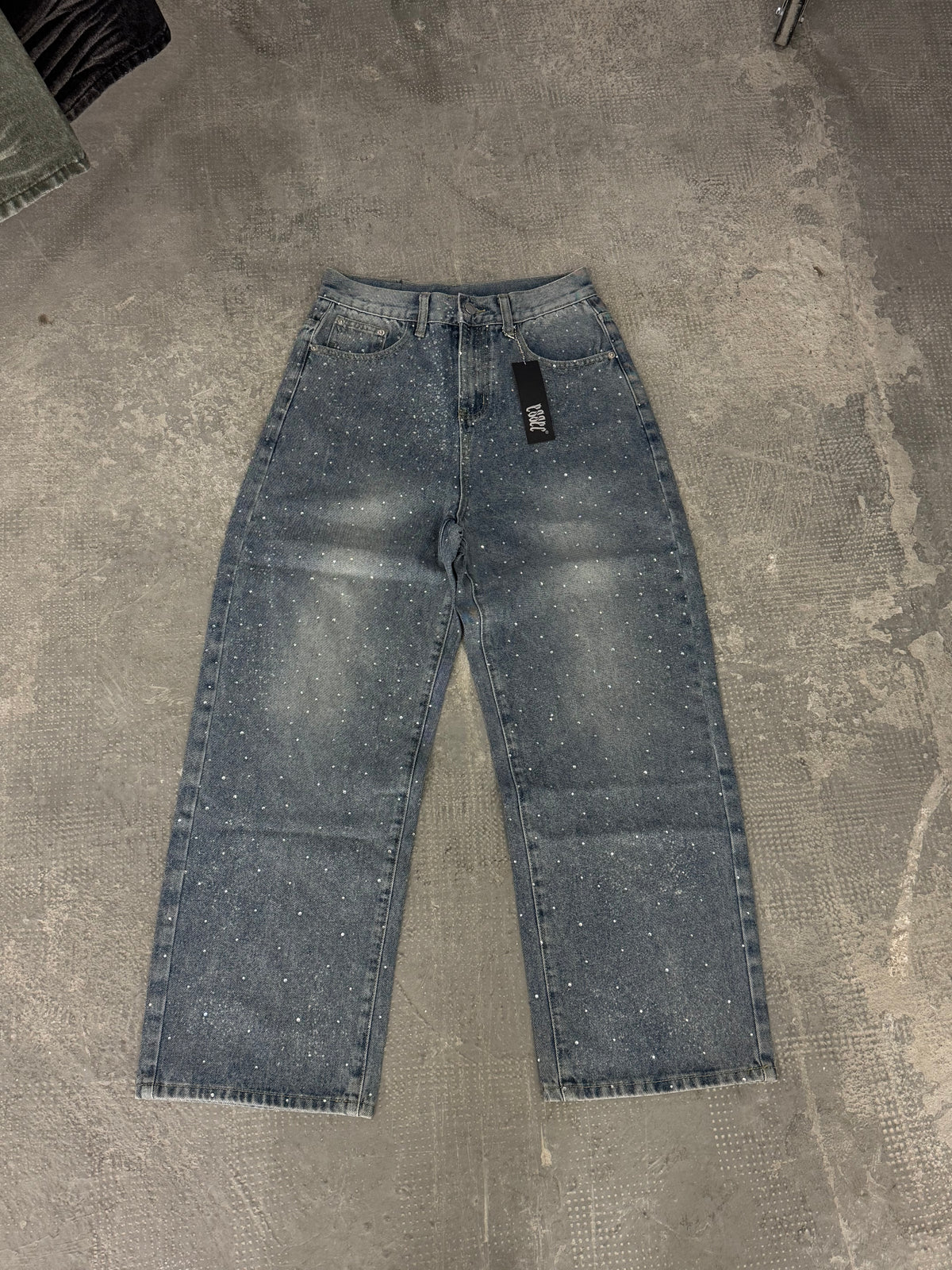 Blue Rhinestone Baggy (24h Shipping)