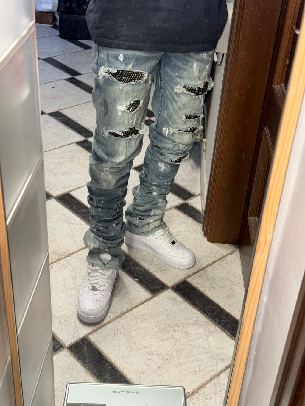 Stacked vvs Distressed Denim