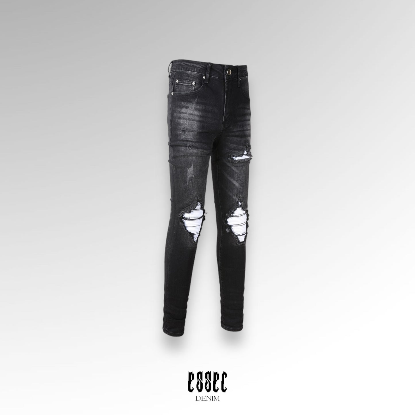 White Patch Black Denim