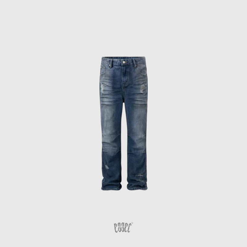 Dark Blue Distressed Denim