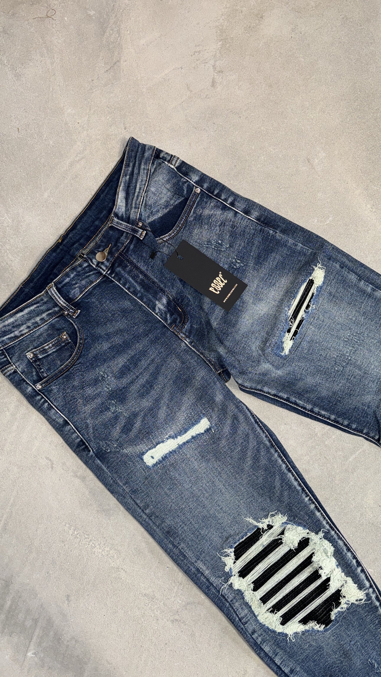 Blue Ripped Leather V1