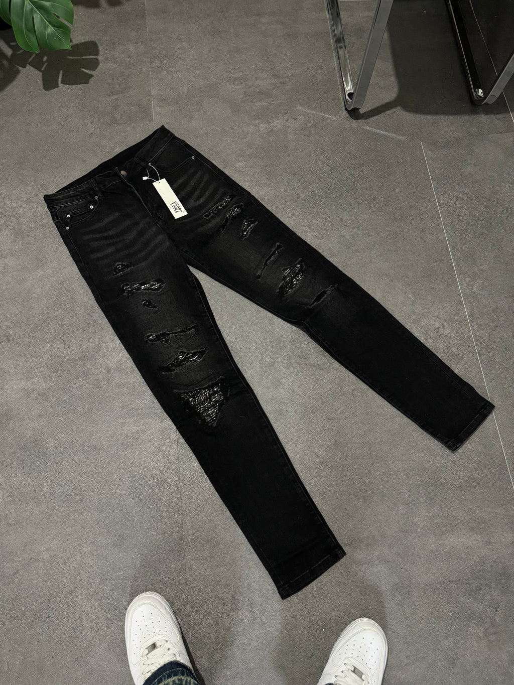 Full Black Bandana Denim