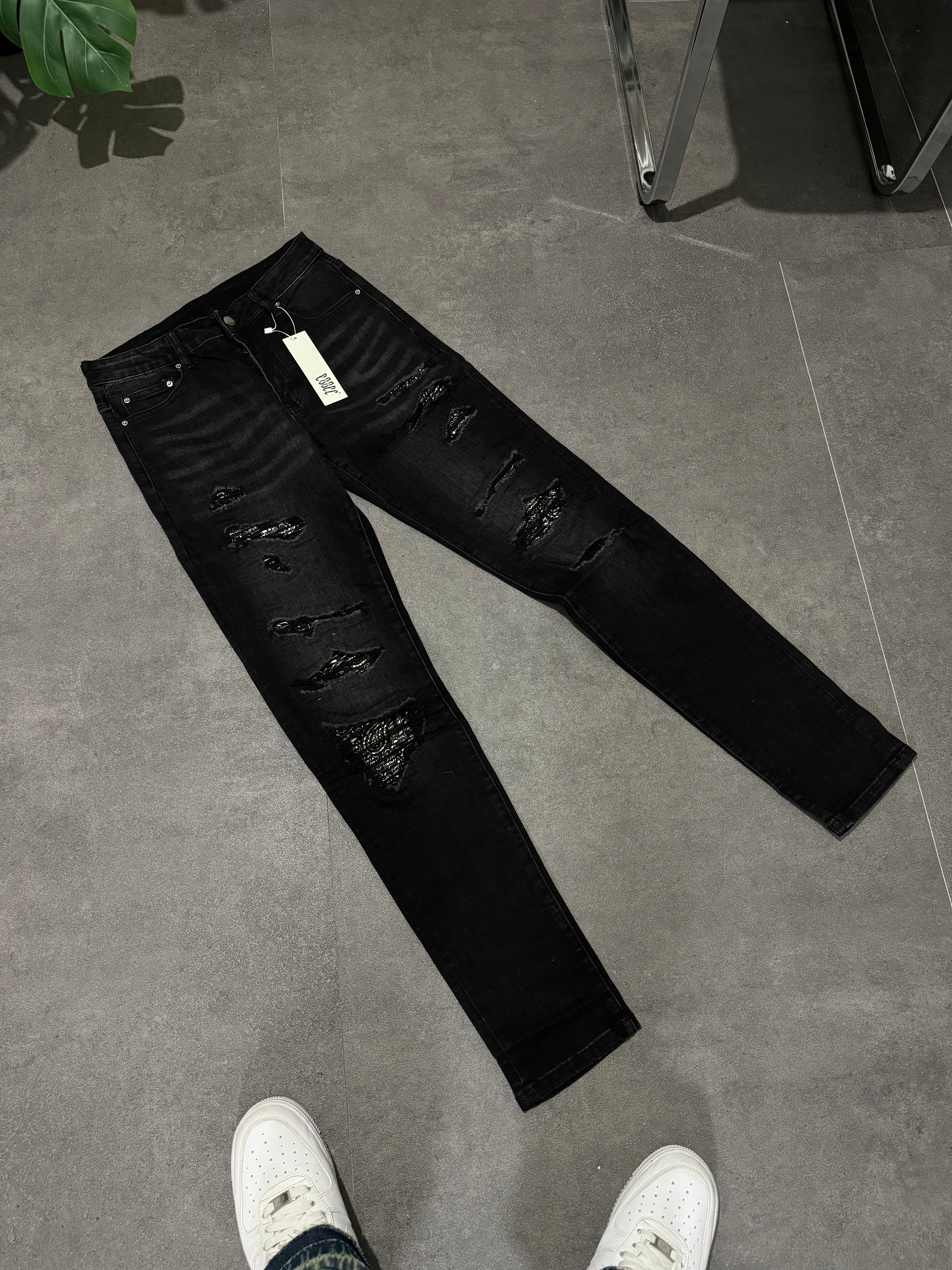 Full Black Bandana Denim