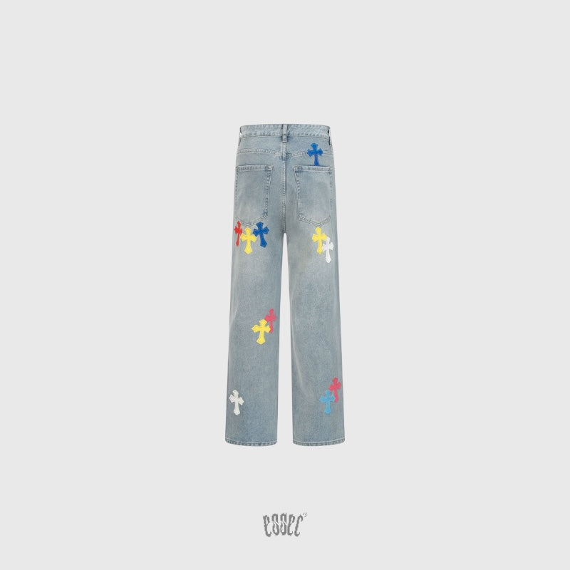 Colored Cross Denim