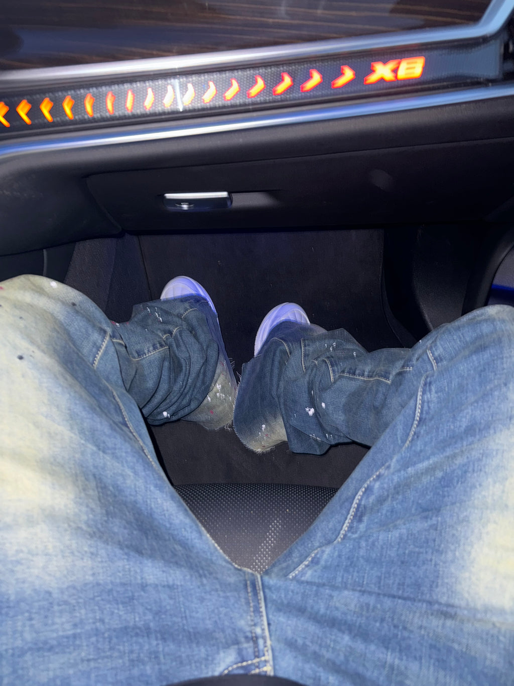 Stacked Dark Blue Painted Denim