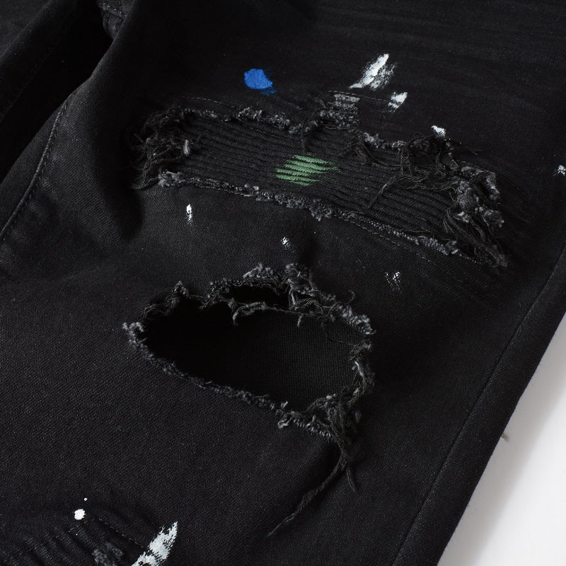Black Painted Denim