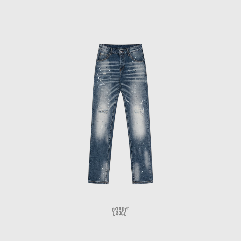 Blue Paint Denim