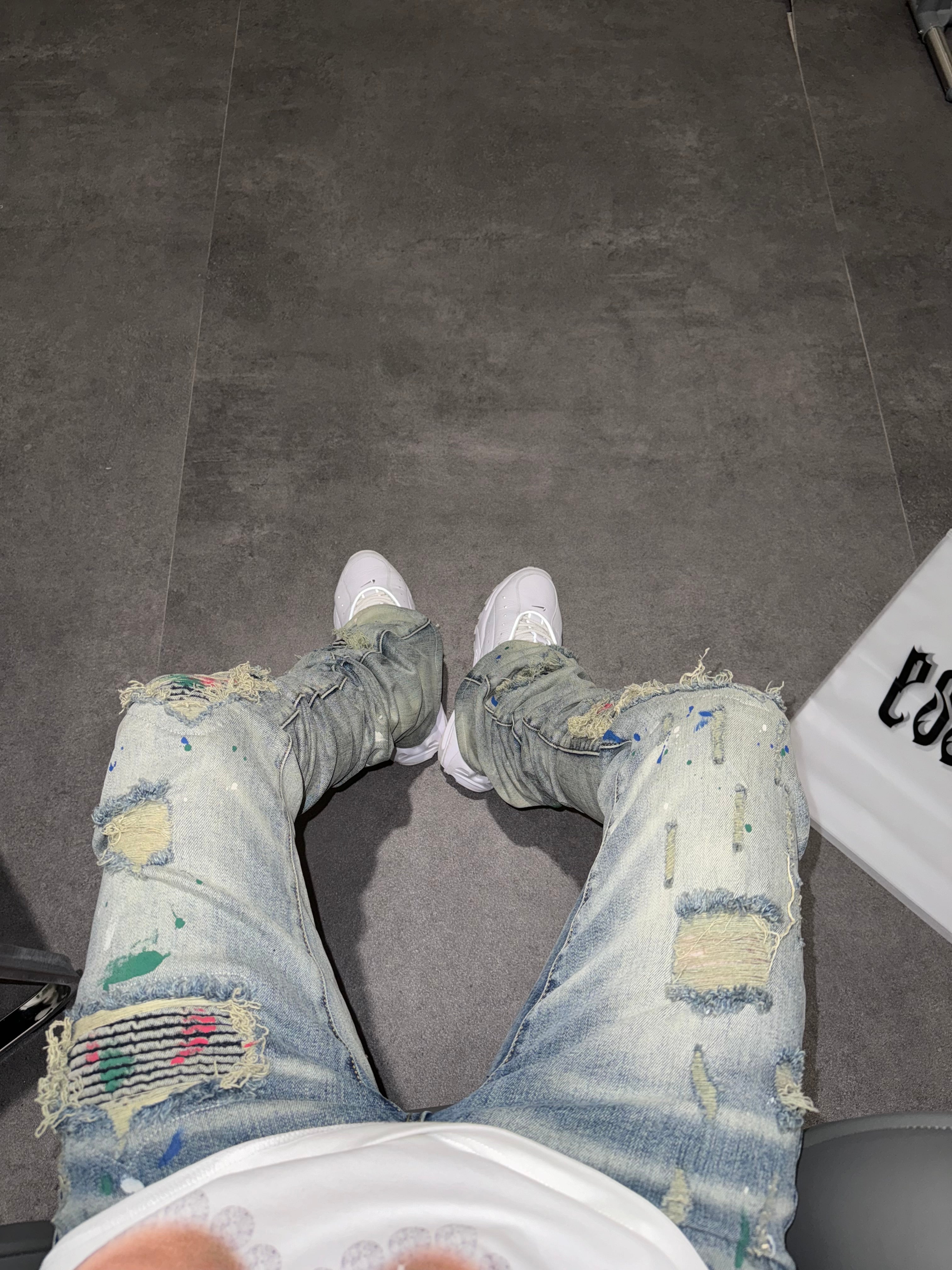 Stacked Grey Paint Denim