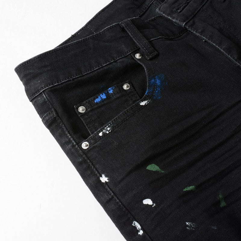 Black Painted Denim