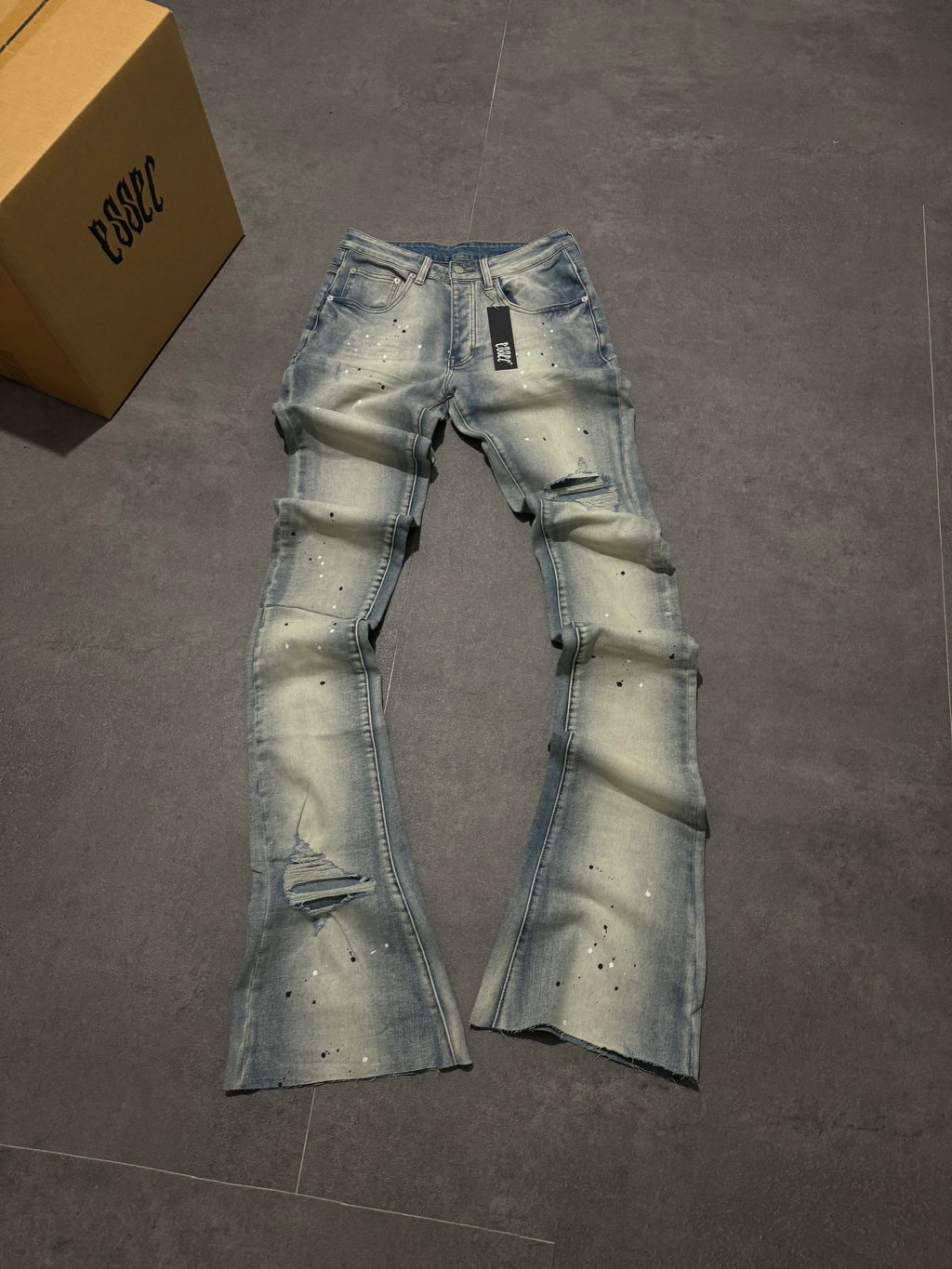 Stacked Blue Painted Denim