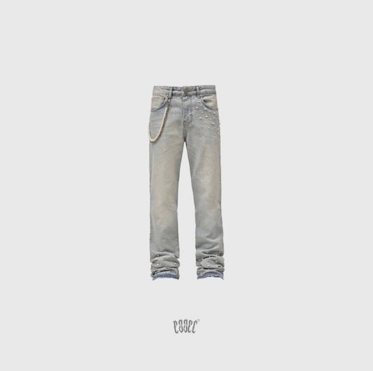 Flared Blue Pearl Denim