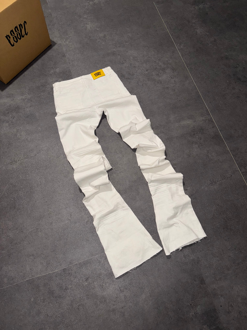 Stacked White Ripped Denim