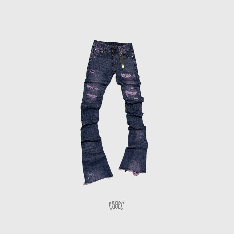 Stacked Purple Distressed