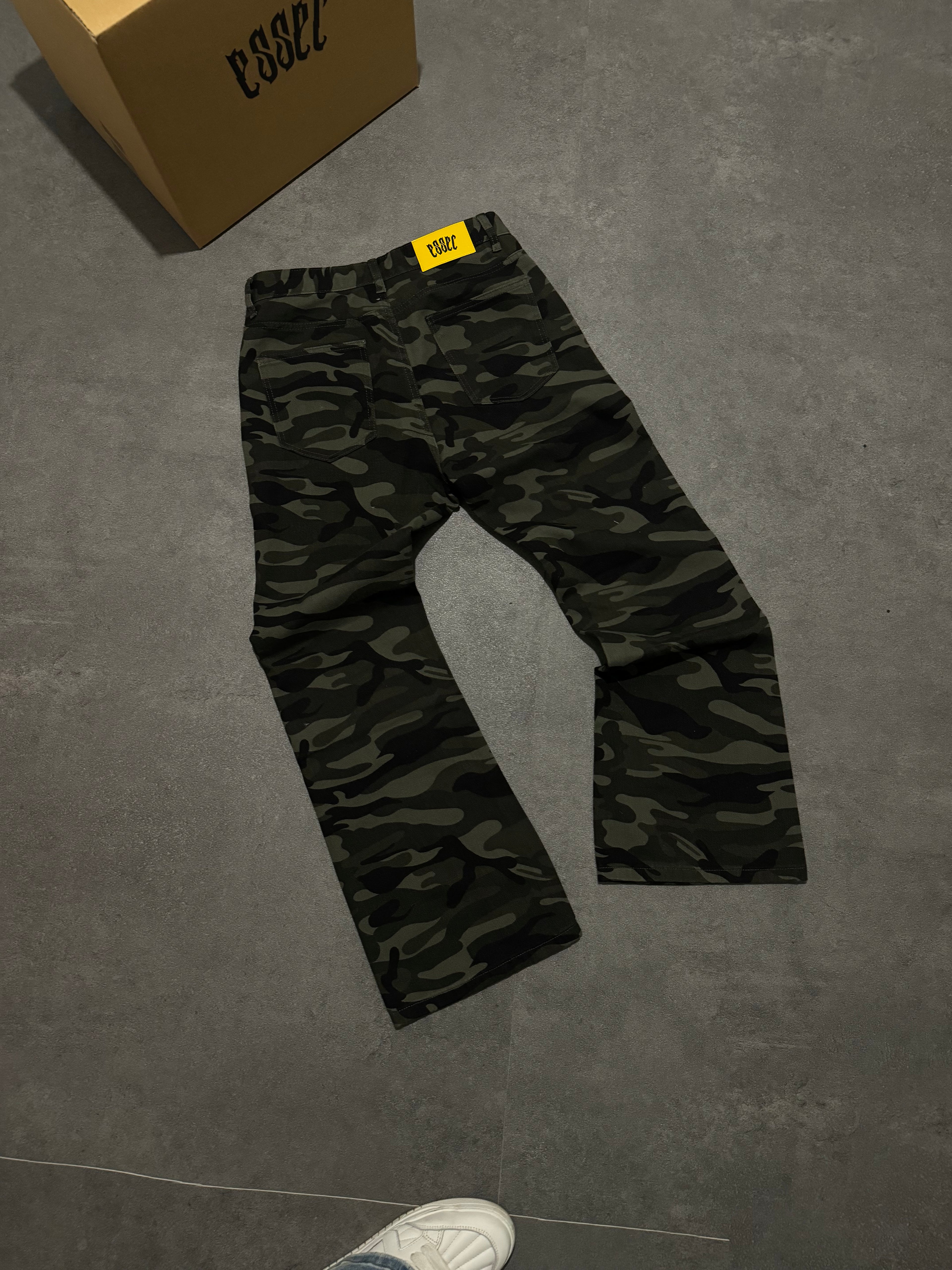 Flared Camo Denim