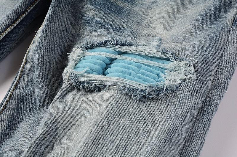 Ice Blue Patch Denim