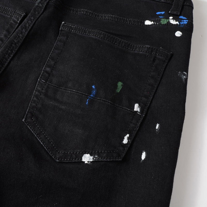 Black Painted Denim