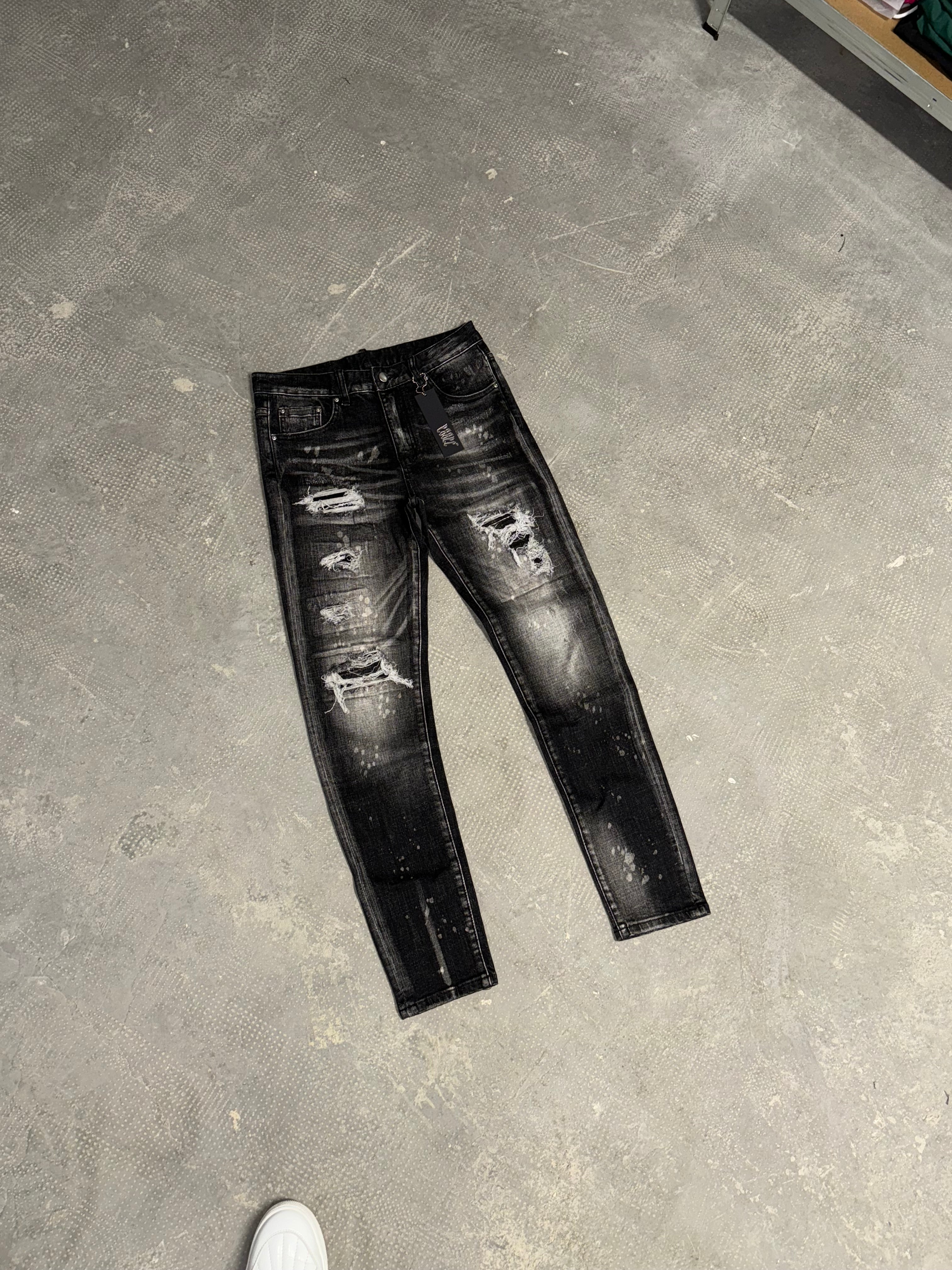 Black Luxury Distressed Denim