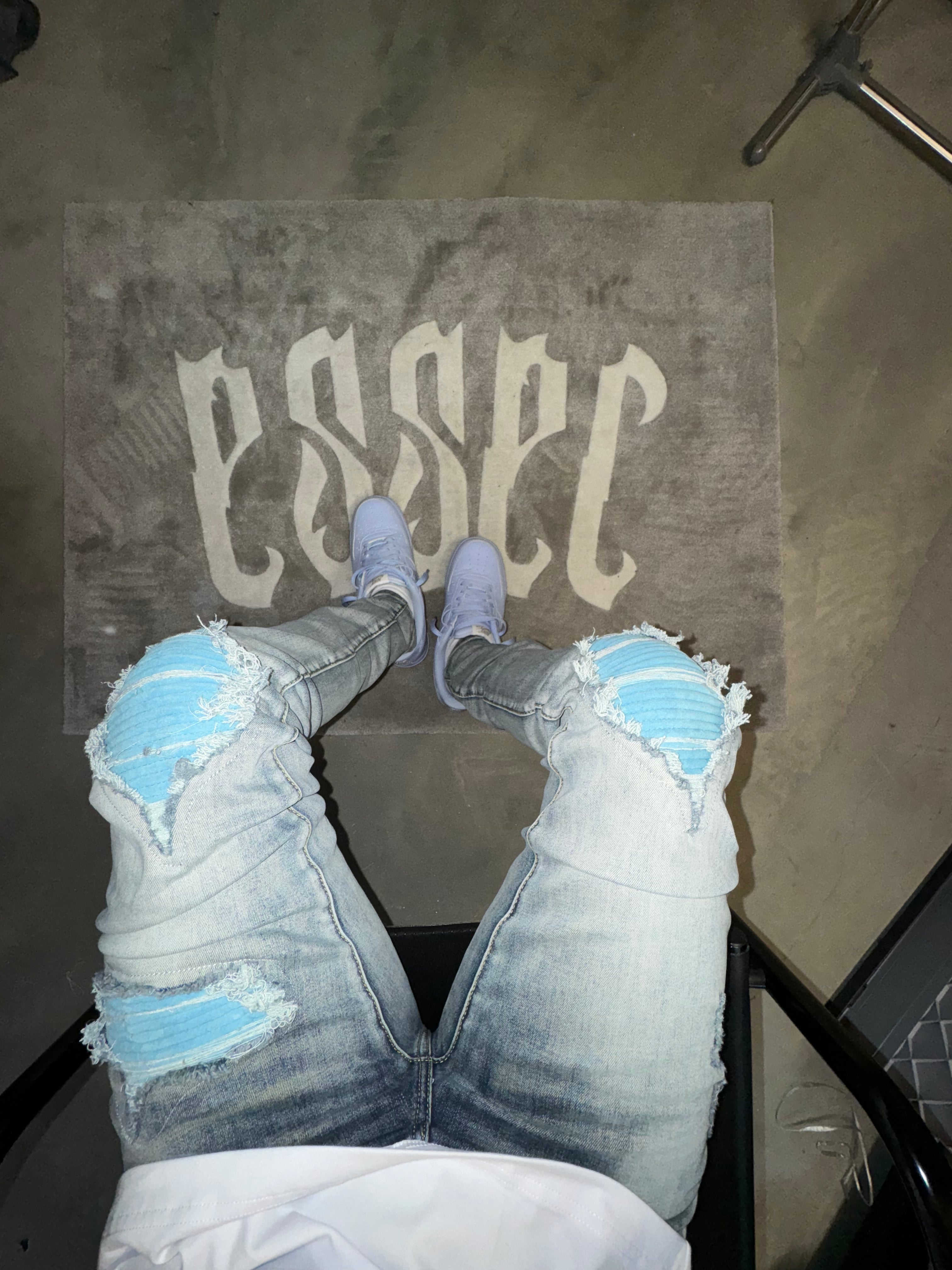 Ice Blue Patch Denim