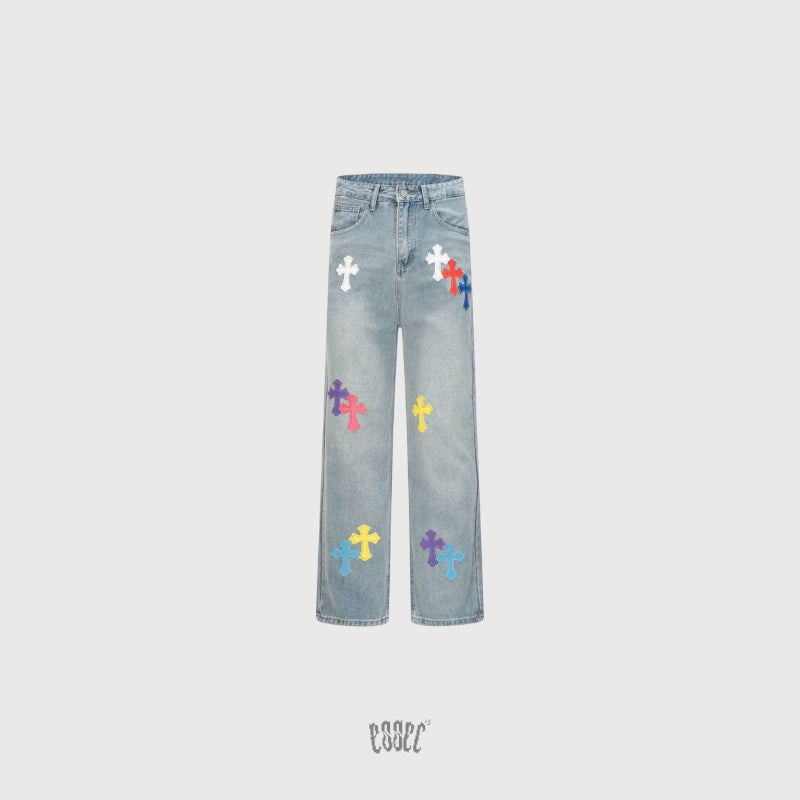 Colored Cross Denim