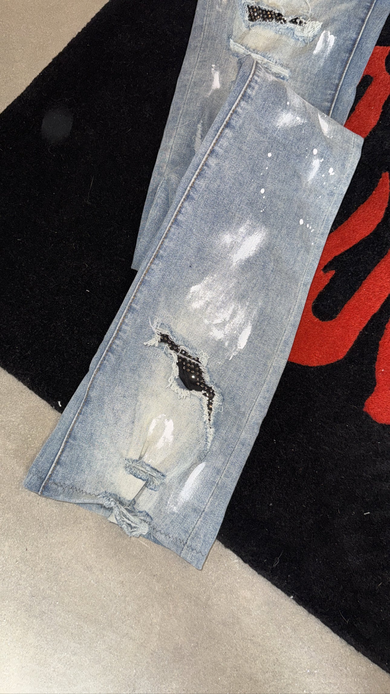 Stacked vvs Distressed Denim