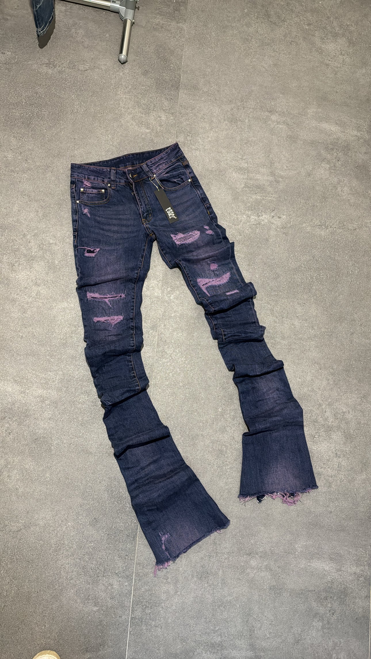Stacked Purple Distressed