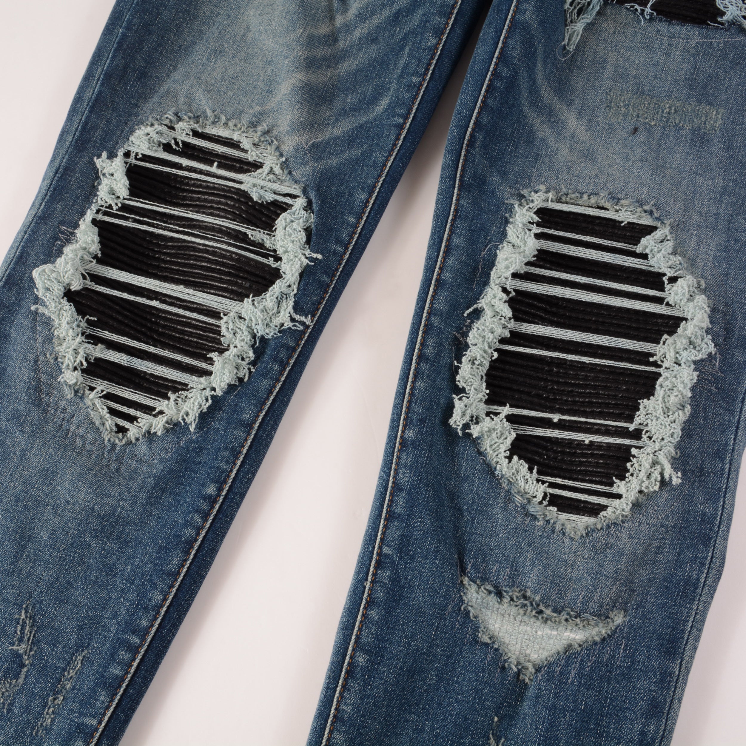Blue Ripped Leather V1
