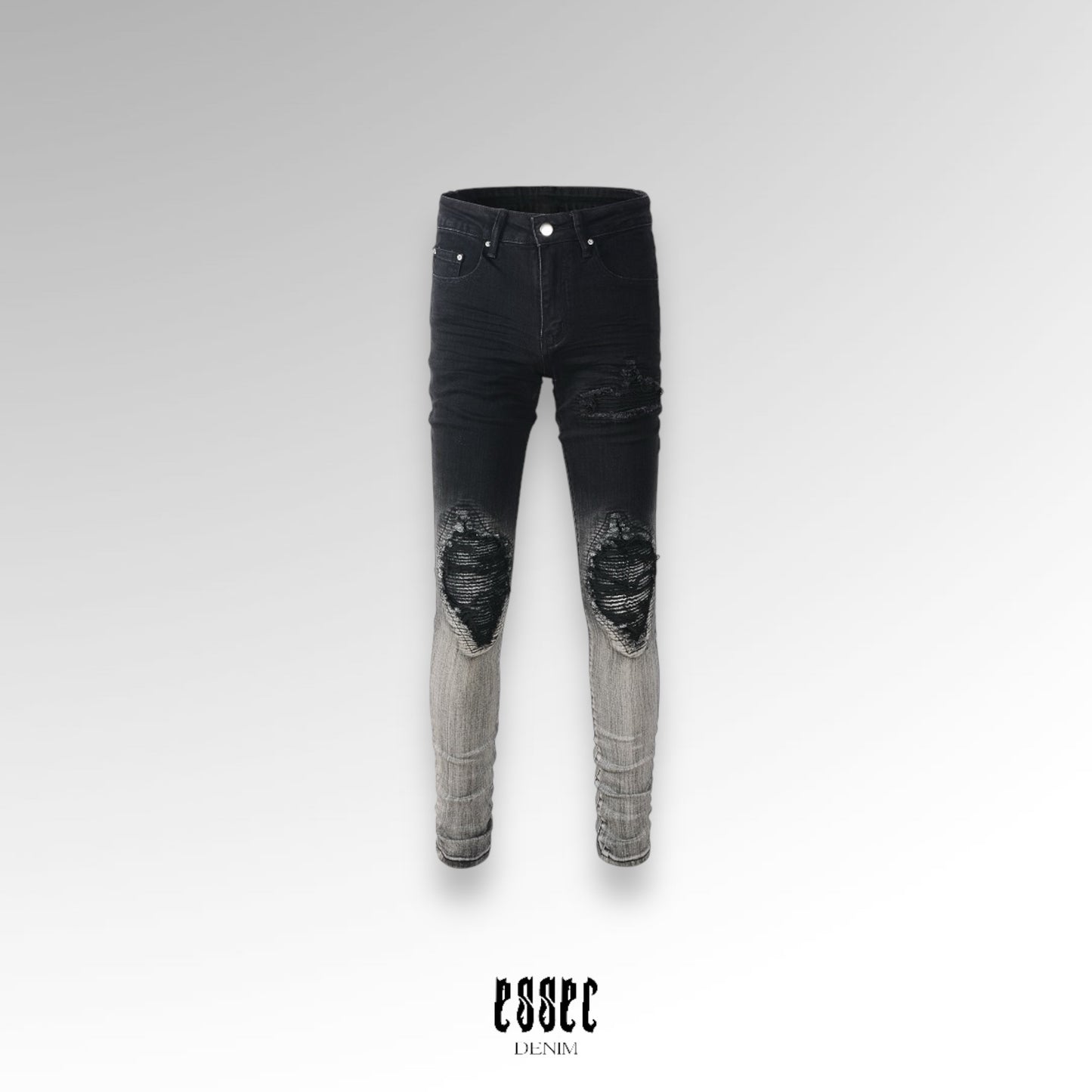 Black Grey Gradient Denim