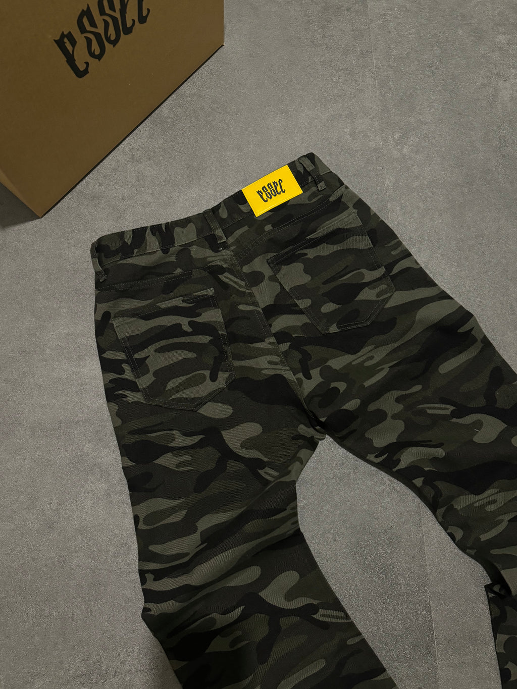 Flared Camo Denim