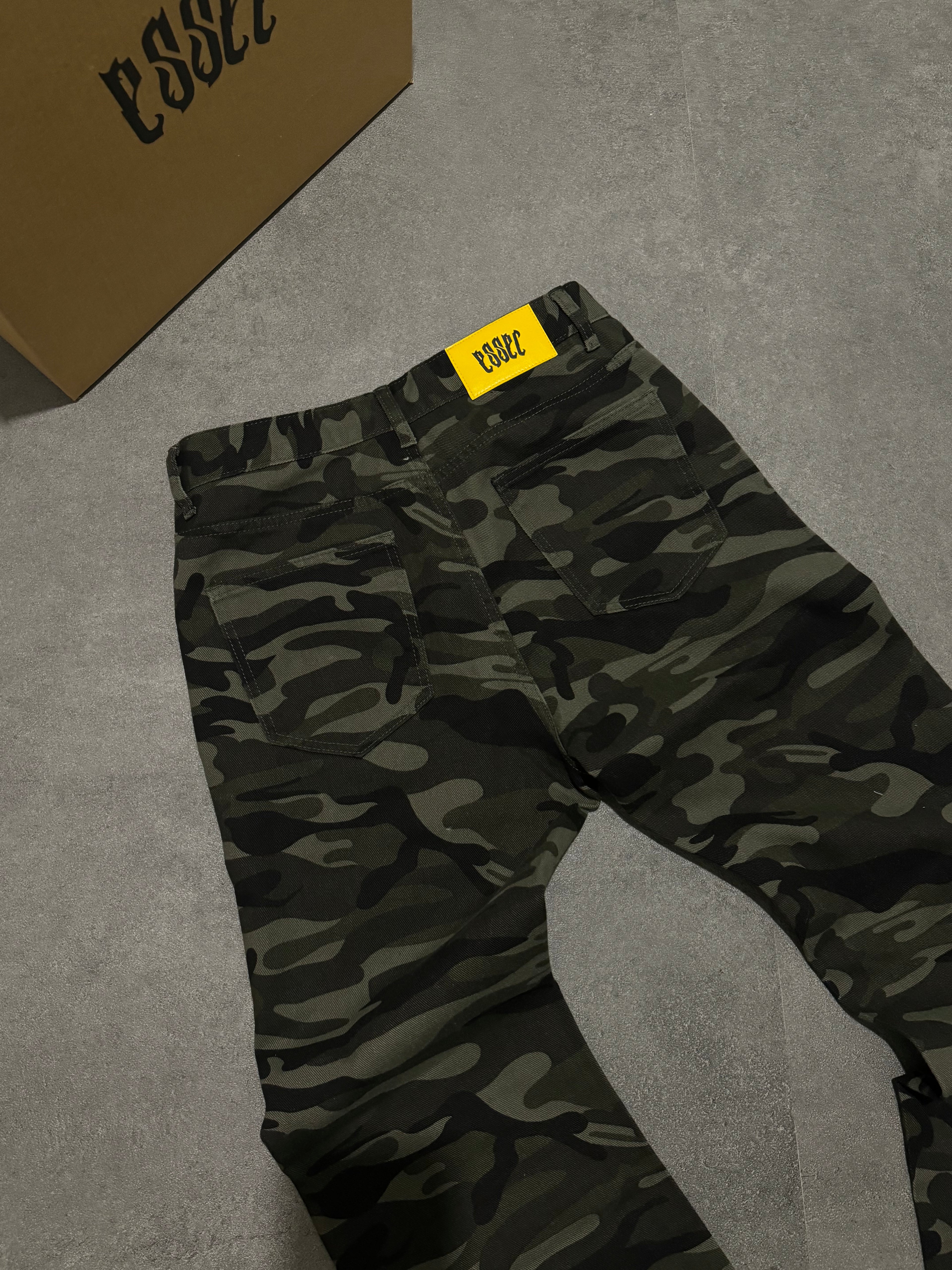 Flared Camo Denim