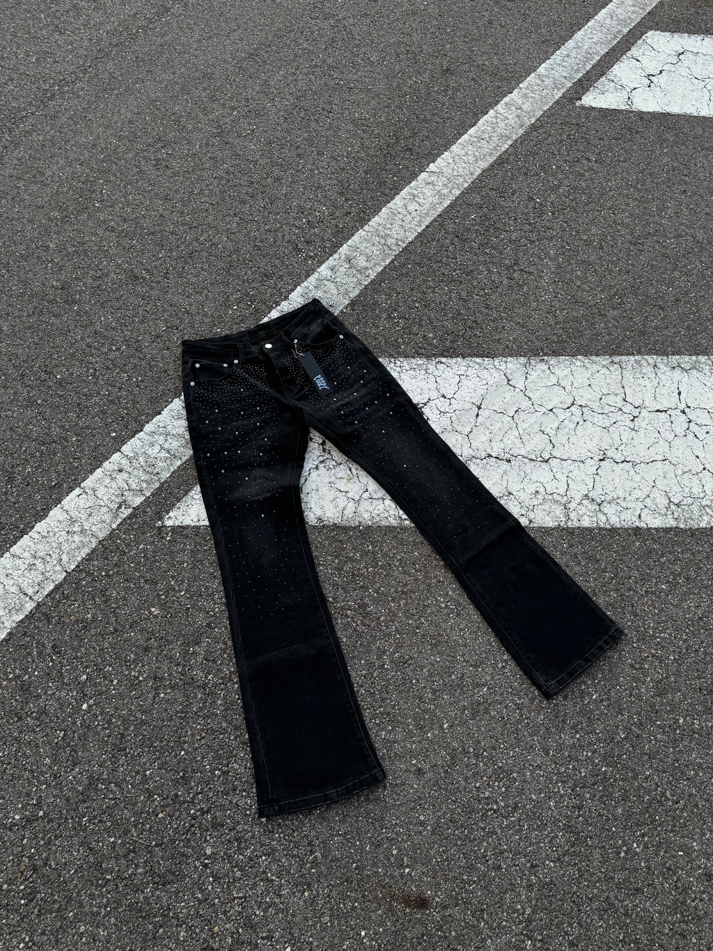 Black Diamond Flared Denim
