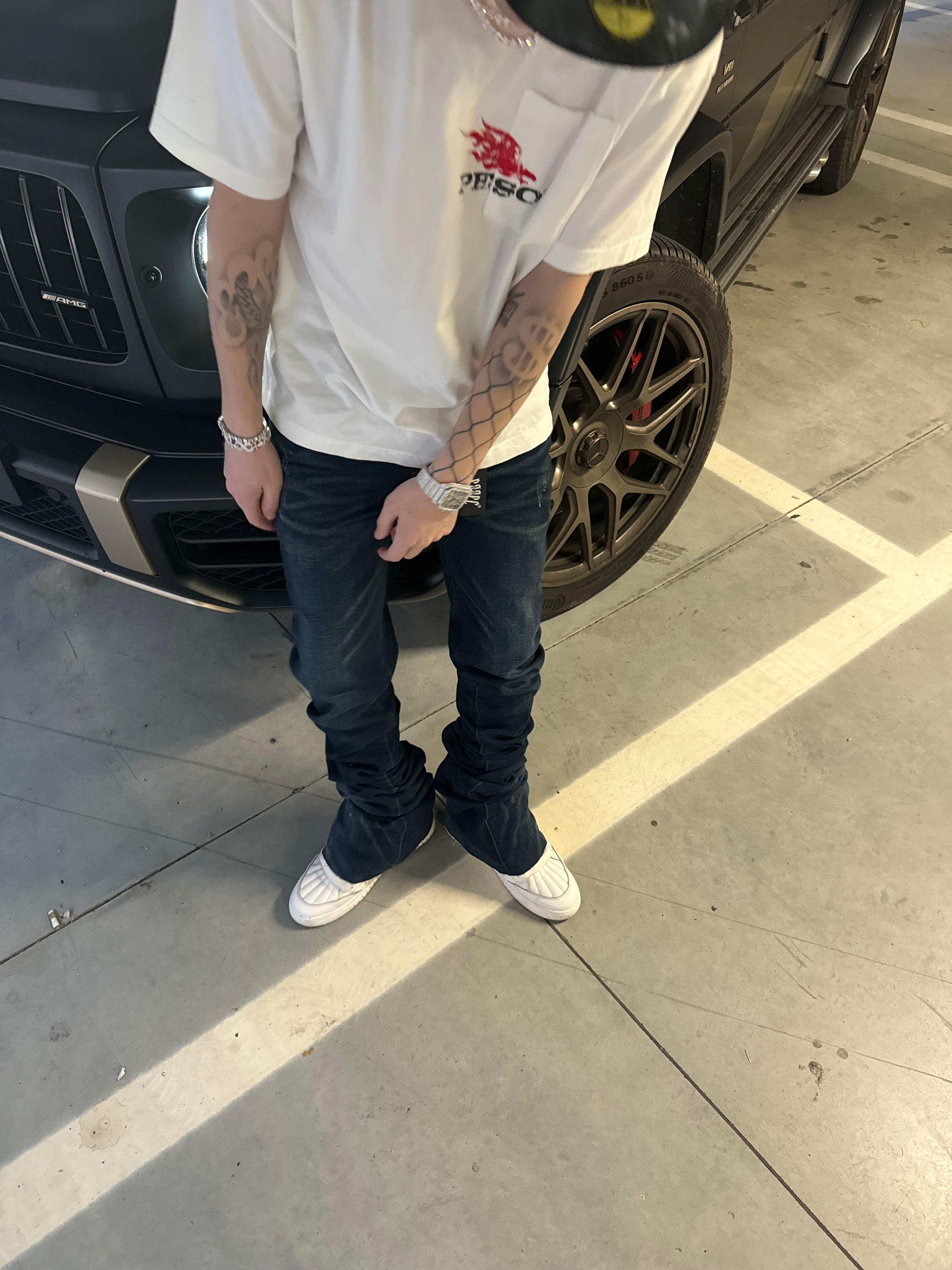 Stacked Navy Blue Denim